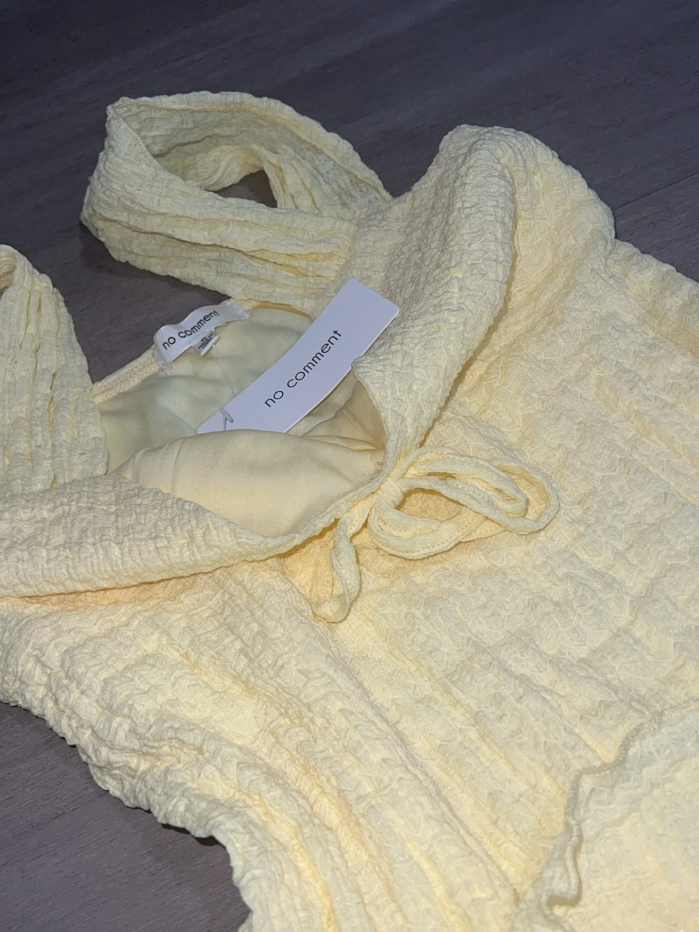 Yellow Textured A-Line Summer Dress - Picture 5 of 5